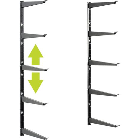 Étagère de Rangement en Bois et Acier Robuste pouvant Supporter jusqu'à 362,9 kg Facile à Installer Bras entièrement réglables Rangement pour Garage (1/5)
