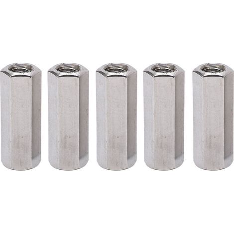 5 pièces argent M12 écrou de couplage hexagonal résistance à la Corrosion robuste 304 ensemble en acier inoxydable (1/5)