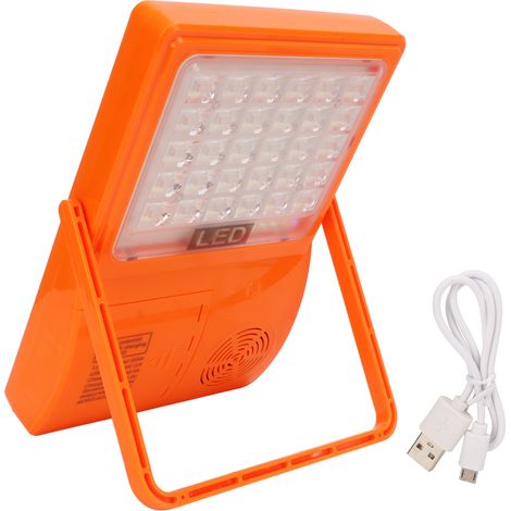 Lampe de secours solaire LED rechargeable USB multifonction avec musique pour camping et travail. (1/5)