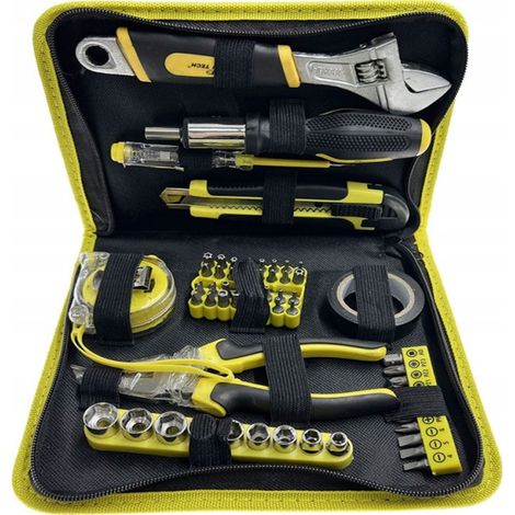 Coffret à outils portatif, 61 pièces, grands embouts Torx, pinces combinées, clés de mesure