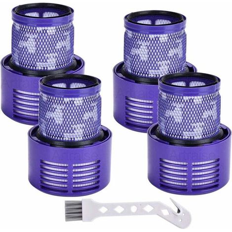 V10 Filter für Dyson, 4er-Pack waschbare Ersatzfiltereinheiten für Dyson V10 SV12 Cyclone Animal, Absolute Staubsauger Ersatzteil DY96908201