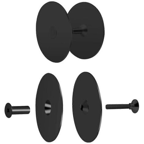 Lot de 2 cache-trous de poignée de porte en acier inoxydable, 6,7 cm (2-5/8 po), noir (1/5)