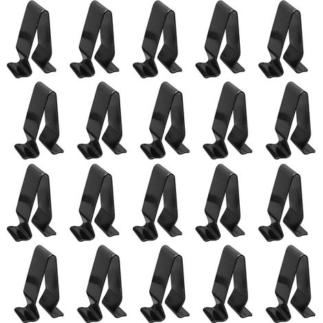 20 Pièces Clips De Fixation En Métal Pour Voiture, Clips Fixation En Métal Pour Intérieur De Véhicule, Clip Fixation Intérieure Tableau Bord, Clips En Métal Pour Console Avant Voiture (Noir) (1/5)