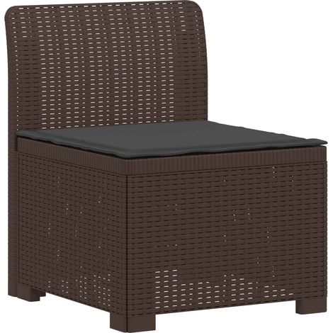 vidaXL Sillón Individual de Jardín con Cojín Apariencia de Ratan PP (1/2)