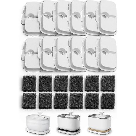 Lot de 12 filtres de rechange pour fontaine à eau sans fil Dockstream PLWF005/PLWF115/WF105, fontaine à motifs animaux (1/5)