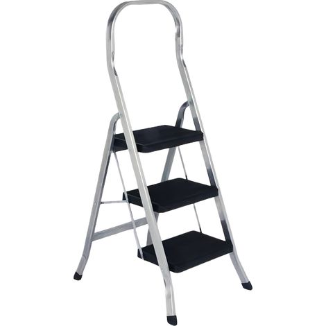 Marvin Scala Pieghevole in Alluminio 2 3 4 5 Gradini, Scaletta Domestica Antiscivolo con Pedata Larga, Sgabello Scala Salvaspazio Richiudibile Robusta Multiuso per Casa Cucina Garage Portata 150 kg 3 (1/2)