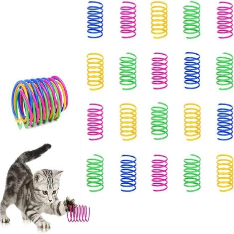 Spiralkatzenfedern, 100 Stück, kreativ und interaktiv, aktives und gesundes Spielen (Farbe zufällig)