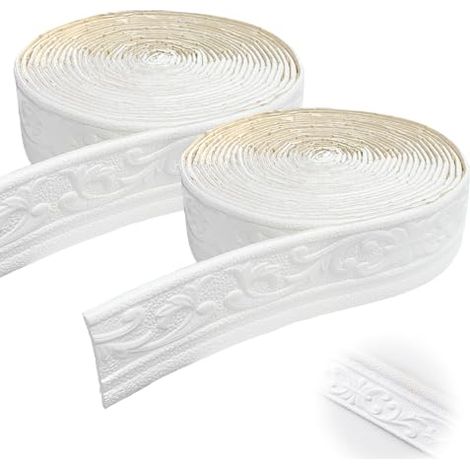2 Stück Zierleisten Selbstklebend,10m Tapeteneckleiste,Für Flure, Decken, Ecken, Heimdekoration