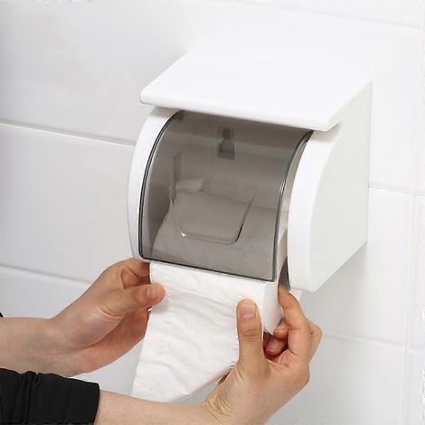 Support mural de rangement pour cuisine et salle de bain, distributeur de mouchoirs en papier sans perçage (1/4)