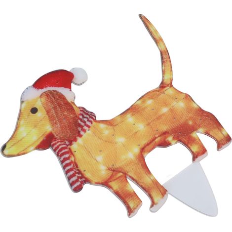 Décoration lumineuse de Noël pour chien dans le jardin, avec guirlande lumineuse, adorables animaux en acrylique pour porche et pelouse 05 (1/5)