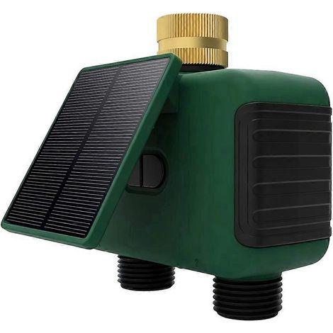 Minuteur d'arrosage solaire intelligent Tuya WiFi à double zone avec 2 vannes de sortiecommande vocale et application mobile (version Royaume-Uni). (1/5)
