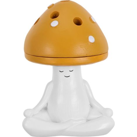 Porte-Parfum en Résine Forme Champignon Jaune Brûleur Cône Parfum Décoratif pour Contemplation, Relaxation, Diffuseur Parfum D’Ambiance, Accessoire Maison Zen, Récupérateur (1/5)