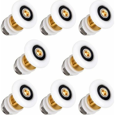 Replacement Shower Door Rollers - Pack of 8 25mm Sliding Rollers - Suitable for 4-6mm Thick Glass Doors (1/4)