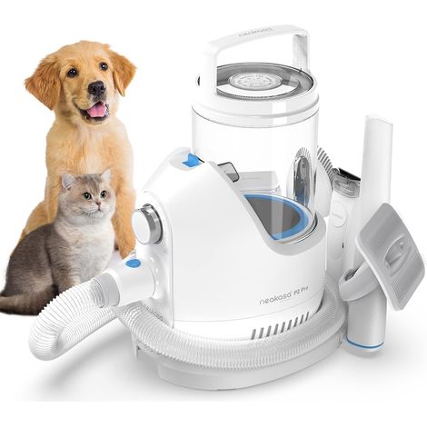 Tondeuse pour chien avec aspirateur, tondeuse silencieuse pour chien et chat, kit de toilettage pour animaux de compagnie avec 5 outils (1/5)