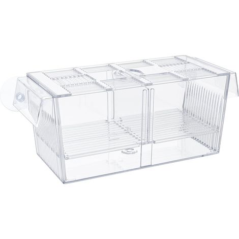 Boîte D Élevage - Aquarium Acrylique 20x10x10 cm - Pour Alevins Crevettes Betta Guppy Platys - Avec Ventouses Et Séparateurs - 1 Pièce (1/5)