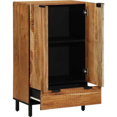 Armoire Haute Buffet de Rangement en Bois d'Acacia Massif Marron 60 x 33 x 100 cm (1/5)