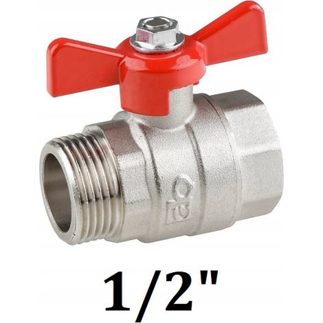 Valvola a sfera a farfalla WZ con premistoppa AQUER da 1/2 pollice (1/2)