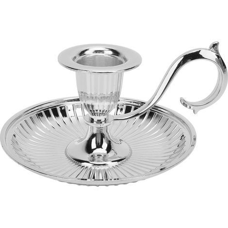 Vintage Kerzenhalter mit rundem Boden, passend für spitz zulaufende Kerzen, für Esstisch, Heimdekoration, Feiertage und Partys, Silber (1/5)