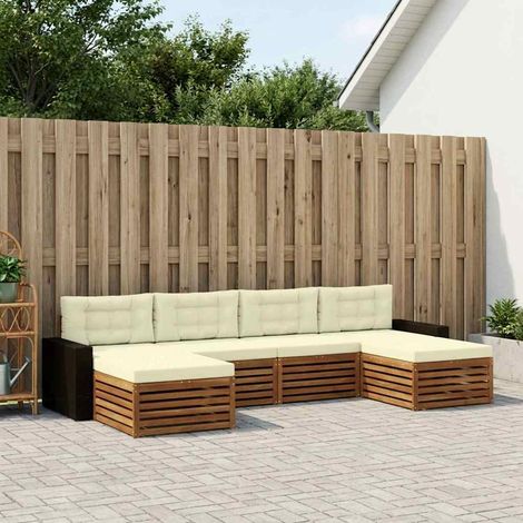 vidaXL Sofagarnituren mit Kissen 6 pcs Massivholz Akazie (1/5)