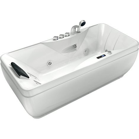 Whirlpool Vollausstattung Pool Badewanne Wanne W49H-PL 170x80cm mit Heizung (1/5)