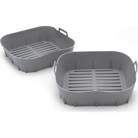 Airfryer Silikonkorb BPA-frei 20,5 cm wiederverwendbar - 2er Set - Kunststoff Backform für die Heißluftfritteuse - Silikonform Silikoneinsatz Silikon Einsatz Backform für Heißluft Fritteuse
