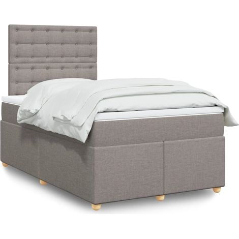 Boxspringbett mit Matratze Taupe 120x200 cm Stoff