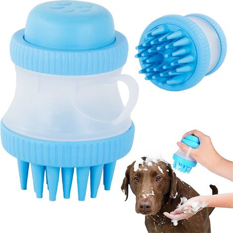 Brosse de douche avec distributeur de shampoing - convient aux chiens et aux chats (1/5)