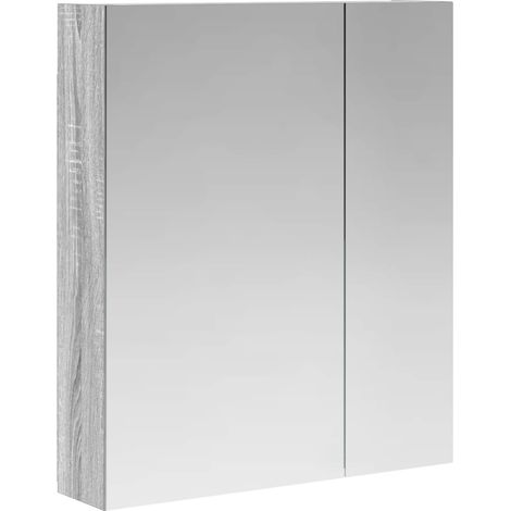 Maison Exclusive - Mobiletto per specchio da bagno Grigio Sonoma 60 x 14,5 x 70 cm