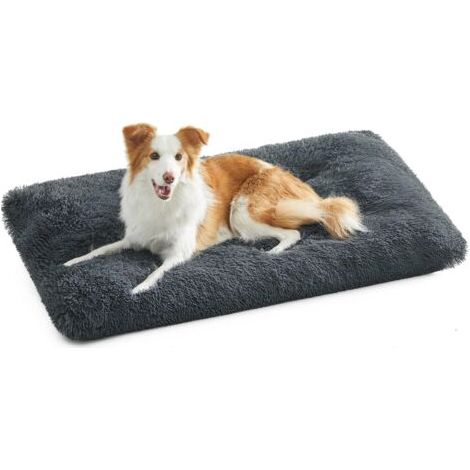 Lit pour Chien Grande Taille XXL 85x70cm, Moelleux Lit pour Chien Peluche, Gris Foncé (1/5)