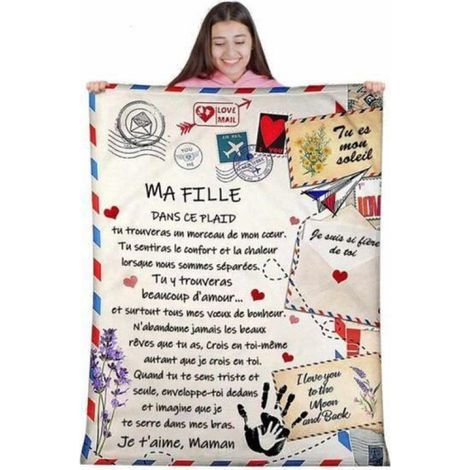 Plaid - Personnalisé - Doux - 130x150cm - Blanc - Décoration Enfant (1/4)