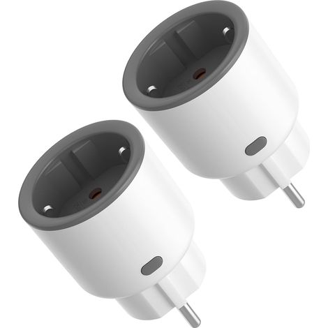 Intelligente WiFi 16A 2PACK, Prises de Courant, Contrôle à Distance et Programme de Temps via APP, Compatible avec Alexa/Google Home, 16A/4000W, 2.4G WiFi