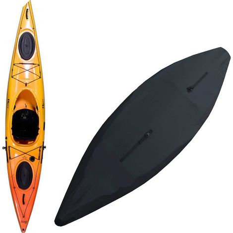ZOLGINAH Funda para Almacenamiento de Barcos, Funda para Kayak de Tela Oxford, Funda Protectora Impermeable Negra, para Kayak de 3,3 ma 4,1 m (1/5)