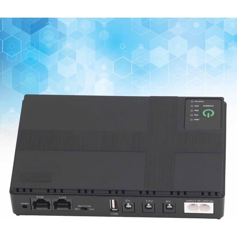 Mini-onduleur haute capacité avec tensions de sortie de 5V/9V/12V/POE 15V/POE 24V. Convient pour l'alimentation de secours des routeurs (norme européenne). (1/5)