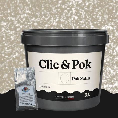 Peinture Effet Pailleté pour Murs & Plafonds - POK PAILLETTE - 5L - Lin Foncé (1/4)