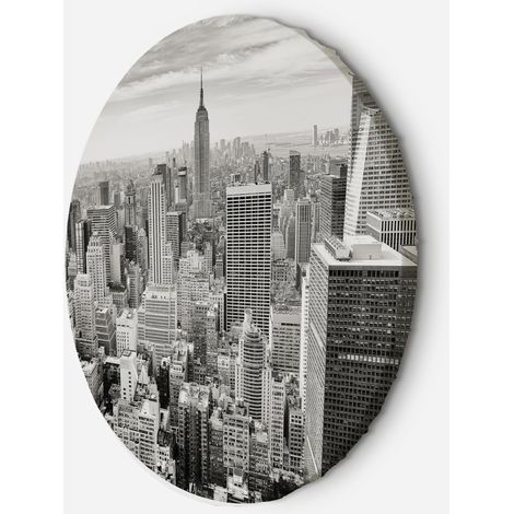 Tableau sur toile Image circulaire Gratte-ciel de New York 40x40 (1/5)