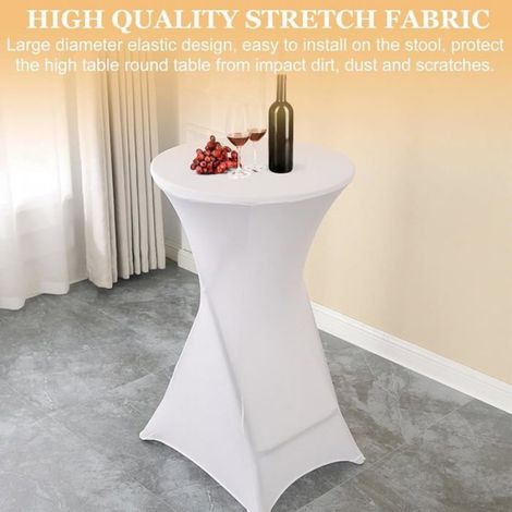 Housse Extensible Pour Table Haute - Polyester Élastique 60 X 110 Cm - Pour Bar Restaurant Événement - Lot De 3 (1/5)