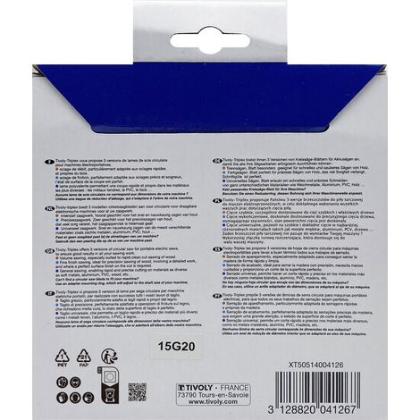 Tivoly • Lama per sega circolare • Ø130mm • 20 denti in metallo duro • Ottima finitura • Per sega portatile • Per taglio legno • Per taglio intonaco