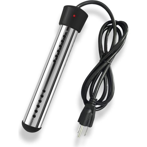 Chauffe-piscine électrique, métal, 2500 W, noir/argent (1/3)