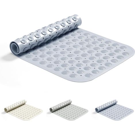 1 Tapis de bain, 200 ventouses, Matériau TPE, 124 trous drainage, Pour baignoire et douche (1/5)