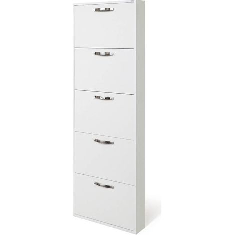 Scarpiera Serena 5 ante salvaspazio 180x65x15 colore bianco frassinato