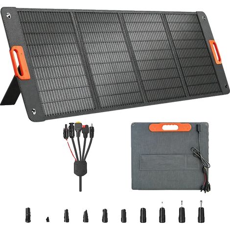 Panel solar, resistente al agua, diseño plegable, cable 5 en 1 de 200 W, 200 W (1/2)