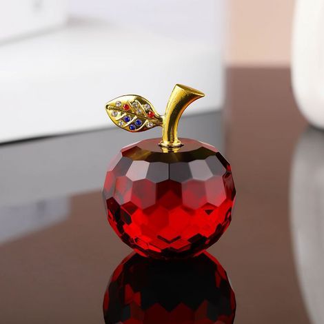 Ornements de pommes en cristal pour la décoration intérieure,Rouge/4 cm (1/4)