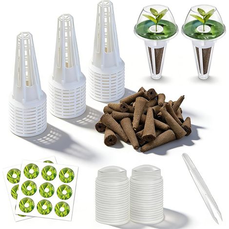 Système d'hydroculture - kit hydroponique hebdomadaire d'intérieur -comprenant des supports - pour plantes et herbes aromatiques (1/5)