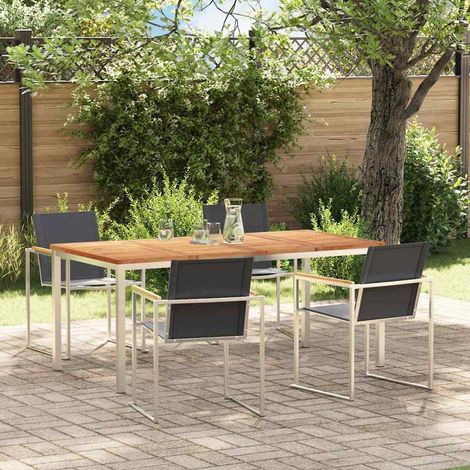Garten Essgruppe 5 pcs Braun Massivholz Teak (1/5)