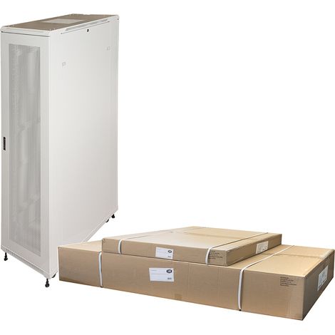 Link Armadio Rack 19” 42u (a) 2055, (l) 600, (p) 1000 Colore Grigio Disassemblato Porta Traforata