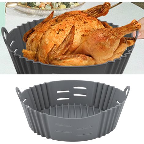 Silikon-Kochplatte für Heißluftfritteusen, hitzebeständig, grau (1/5)