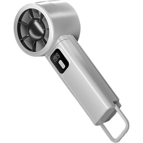 mini ventilateur portable,pliable à 5 vitesses,Affichage LED,Port de charge USB-C,Adapté pour la maison et les voyages,(Blanc) (1/5)