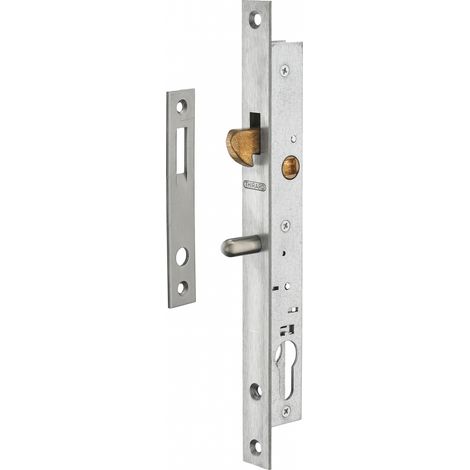 Thirard – Boitier de serrure encastrable à crochet pour porte coulissante – Axe 16mm – Acier avec têtière inox – 3 clés plates fournies (1/2)
