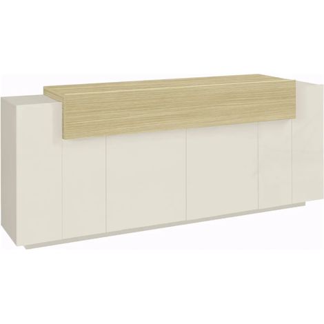 Credenza da Cucina Soggiorno Beige Rovere 5 Ante Battenti Ribalta (1/4)
