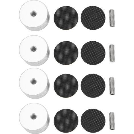 Support HiFi Aluminium Isolation Pads 39x24mm Anti-Vibration Dampener with Steel Balls pour Enceinte Subwoofer CD DVD Amplificateur IF4023S Argent (1/5)